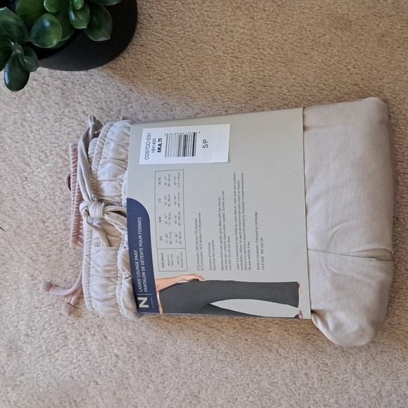 New! Natori Lounge Pants Size Small Pink Beige PJ Pants Casual Neutral Relaxed - Picture 11 of 13